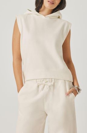 Splendid Greta Terry Sleeveless Hoodie in Shell White at Nordstrom, Size X-Small