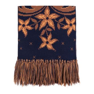Etro Etro, Winter Scarves, female, Blue, Size: ONE SIZE Wool scarf with fringes