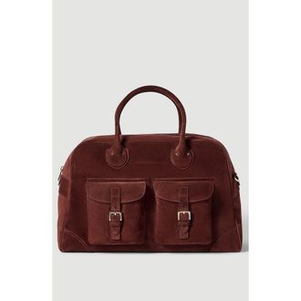 Brunello Cucinelli Suede weekender bag in Burgundy at Nordstrom