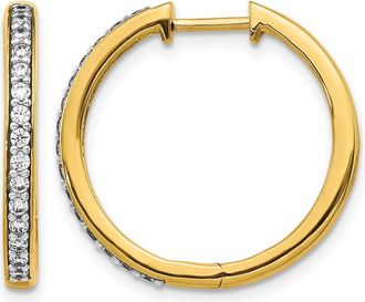 Diamond2Deal 14k Yellow Gold Lab Grown Diamond Hinged Hoop Earrings