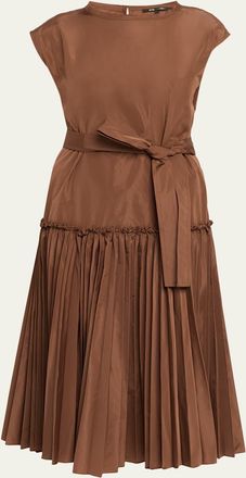 Kobi Halperin Logan Pleated Drop-Waist Midi Dress