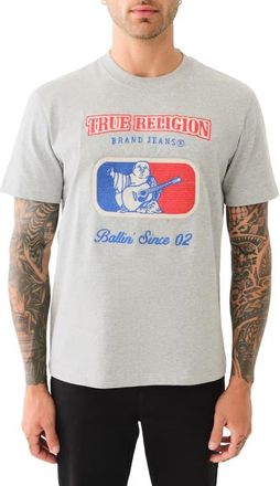 True Religion League T-Shirt in Heather Grey at Nordstrom, Size Xxx-Large