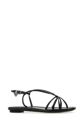 Prada Womens Black Leather Sandals Nero Sandali