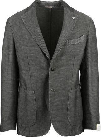 L.B.M. 1911 Grey Linen Cotton Blazer Jacket