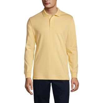Lands End School Uniform Long Sleeve Interlock Polo Shirt in Maize at Nordstrom, Size Xx-Large