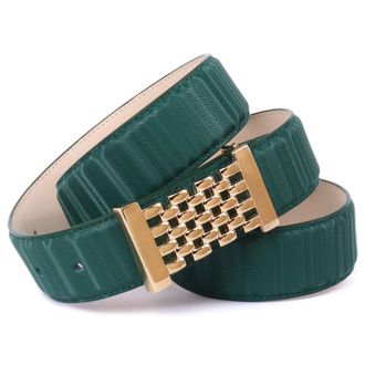 Anthoni Crown Lederg&uuml;rtel ANTHONI CROWN, Damen, Gr. 75, gr&uuml;n, Rindsleder, unifarben, G&uuml;rtel Lederg&uuml;rtel, mit goldfarbener Koppelschliesse