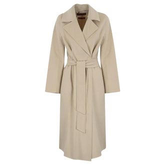 Max Mara Jassen, Dames, Wit, S, Wol, Gebonden Wollen Jas