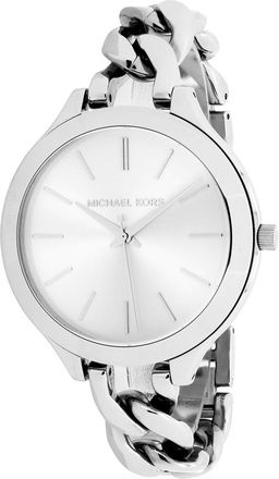 Michael Kors Womens Slim Runway Silver Dial Watch