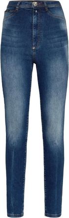 Philipp Plein Super High Waist Jegging Statement - Dames - Skinny Jeans - Blauw - W31 - Denim - Jeans