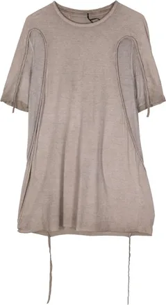 Masnada draped-detail cotton T-shirt - men - Cotton - 56 - Neutrals