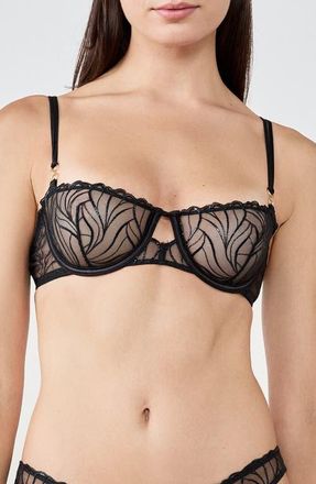 Etam Envolee N&deg;9 Embroidered Underwire Bra in Black at Nordstrom, Size 32B