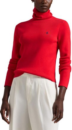 Polo Ralph Lauren Pima Cotton Blend Turtleneck Sweater in Pandora Red at Nordstrom, Size X-Large