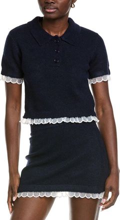 English Factory Scallop Detailed Knit Top
