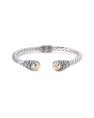 Samuel B. 18K & Silver Twisted Cable Bangle Bracelet