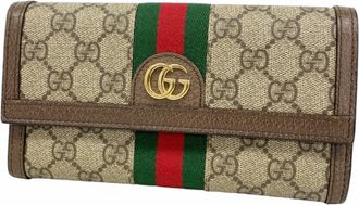 Gucci Brown Pvc Long Wallet (Bi-Fold) (Pre-Owned)