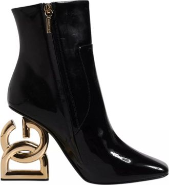Dolce & Gabbana Zwarte Jackie Leren Enkellaarsjes Mid Calf