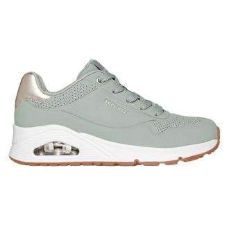 Skechers Uno Stand On Air-sneakers met sleehak voor dames (Salie/Metallic goud)