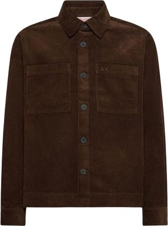 Sun 68 Sovracamicia in Corduroy - - Jackets - Uomo - Marrone - L