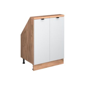 Vicco Armario De Cocina Para Techo Inclinado R-line, Ondulaci&oacute;n Blanca, 60 Cm Con 2 Puertas, Vicco
