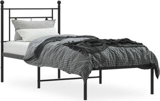 vidaXL Estructura cama sin colchón con cabecero metal negro 80x200 cm Vidaxl