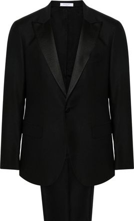 Boglioli interlock-twill virgin-wool suit - men - Elastane/Virgin Wool/Polybutylene Terephthalate (PBT)/Viscose - 54 - Black