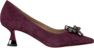 Alma En Pena Zapato de tac&oacute;n bajo con flor - Shoes - Mujer - Rojo - 36 EU