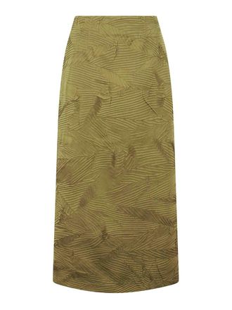 Ulla Johnson Pleated Satin Midi Skirt