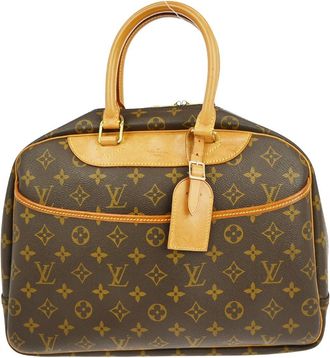 Louis Vuitton Deauville Handbag Monogram Canvas Brown Canvas Handbag (Pre-Owned)