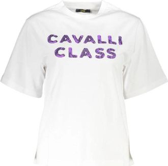 Cavalli Wit Katoen Dames T-Shirt - Dames - T-shirts - Wit - XS - Katoen - Tops