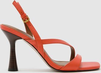 Reiss Coral Leather Cross-strap Heeled Sandals, X11