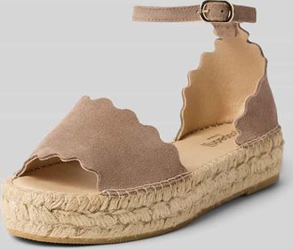 Espadrij Sandalette aus Leder Modell LYON in Taupe, Gr&ouml;&szlig;e 36