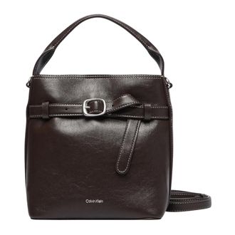 Calvin Klein Borsa a tracolla mini secchiello con fibbia - - Bags - Donna - Marrone - ONE SIZE