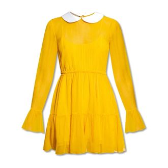 Gucci Silk Chiffon Dress - female - Gucci - Short Dresses - Yellow - M - Dresses