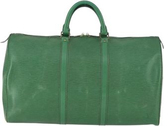 Louis Vuitton Pre-owned Weekend Bags, female, Green, Size: ONE SIZE Pre-owned Keepall Travel Bag