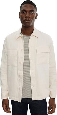 Vince Stretch Linen Chore Coat Mens Jacket Bone : SM, Cotton/Elastane/Linen