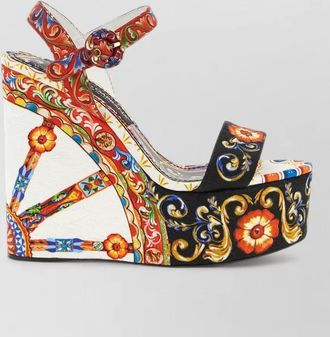 Dolce & Gabbana printed platform sandals