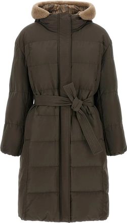 Brunello Cucinelli Gewatteerd Donsjack - Dames - Dons jassen - Groen - S - Katoen - Jassen