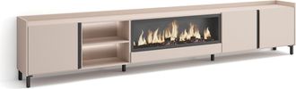 Skraut Home Skraut Home - Mueble Tv, Televisi&oacute;n, Muebles De Sal&oacute;n, Almacenaje, 315x35x61cm, Para Tv Hasta 80, Chimenea El&eacute;ctrica Xxl, Dise&ntilde;o Industrial, Led, Esti