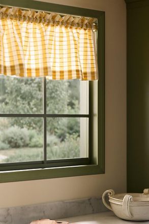Anthropologie Cotton Woven Stripe Valance Curtain