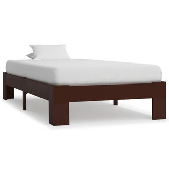 vidaXL Vidaxl - Estructura Cama Sin Colch&oacute;n Madera Pino Marr&oacute;n Oscuro 90x200 Cm