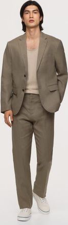 H&M Slim-fit linen suit pants in Khaki Green at Nordstrom, Size 30