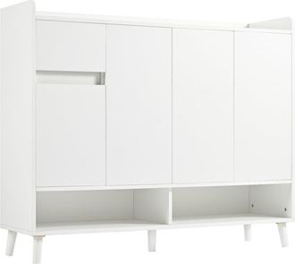 Urban Meuble Zapatero blanco con 4 puertas y 1 caj&oacute;n, 120 cm