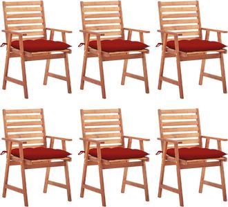 vidaXL Vidaxl - Sillas Comedor De Jard&iacute;n Y Cojines 6 Uds Madera Maciza Acacia