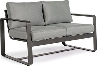 Konte Design Sof&aacute; de 2 plazas de aluminio antracita y tela de olefina gris