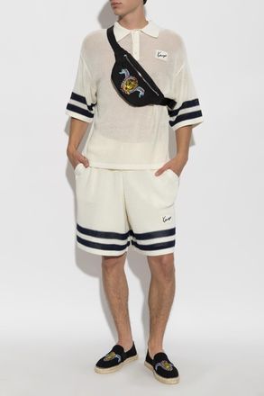 Kenzo Polo With A Decorative Weave, Mens, Cream