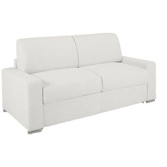 Vente-Unique Vente-unique - Divano letto 3 posti a ribalta in similpelle Bianco - Larghezza Materasso 140 cm - Spessore 22 cm - calito