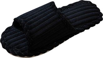 Generic Black Men Women Couples Solid Color Design Curly Slippers Indoor Outdoor Fashion Casual Comfortable Warm Walking 100 Polyester Material