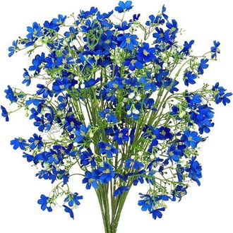 OEM Ramilletes De Flores Artificiales - Plantas Azules Para Balc&oacute;n - 8 Piezas - 65 Cm - Seda