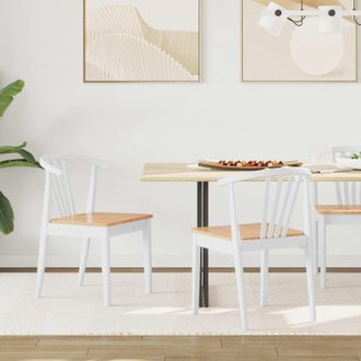 vidaXL Silla De Comedor 2 Uds. Madera De Caucho S&oacute;lida Y Natural Vidaxl