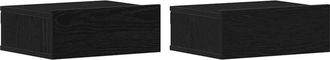 vidaXL Mesitas De Noche Flotantes (2 Unidades), Roble Negro, 40 X 32 X 15 Cm, Madera De Ingenier&iacute;a Vidaxl